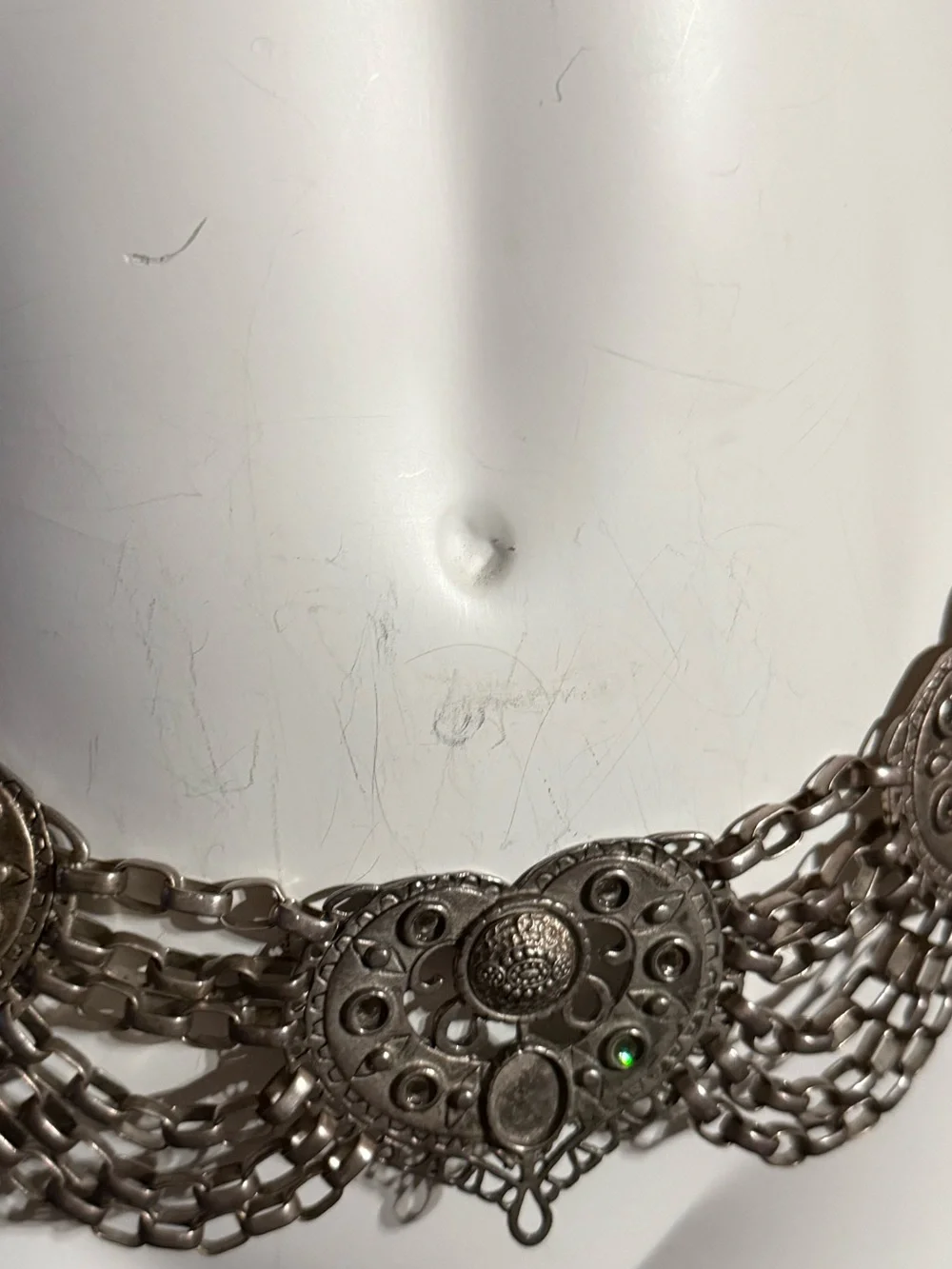 Vintage belt metal heavy - estate item - rare find - silver tone - adjustable **